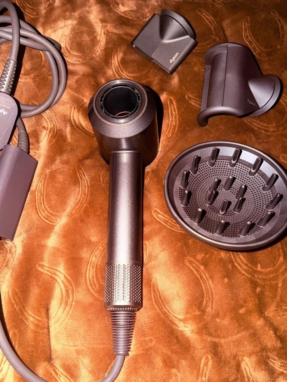 Dyson Supersonic Hair Dryer in Iron/Silver with Attachments